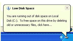 Server 2003 low disk space